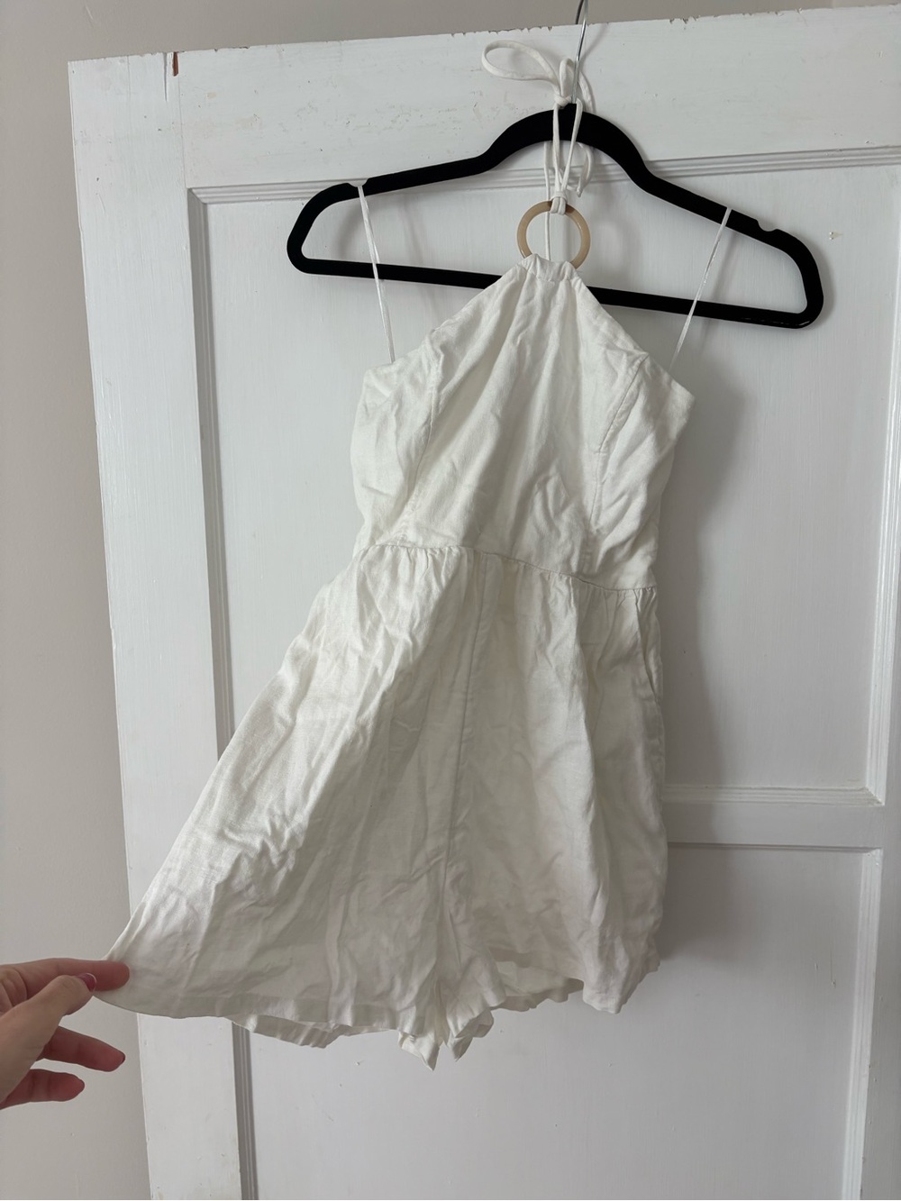 Old Navy White Halter Ring Romper